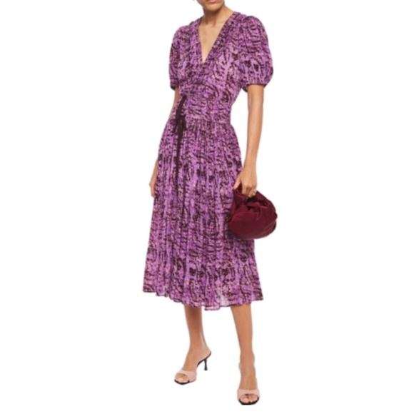 Ulla Johnson Dresses & Skirts - Ulla Johnson 'Kemala' Bow-Detailed Printed Cotton-Gauze Midi Wrap Dress sz 12